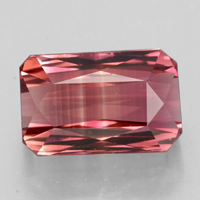 Turmalina rosa natural 5,34ct, corte esmeralda, VVS