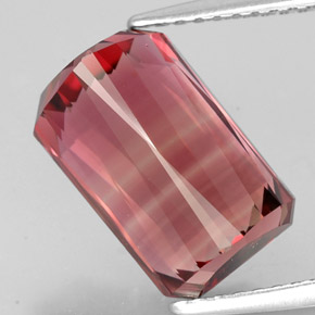 Turmalina rosa natural 5,34ct, corte esmeralda, VVS