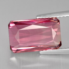 Turmalina rosa natural 5,07ct, corte esmeralda, VVS