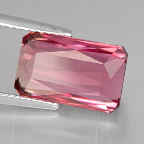 Turmalina rosa natural 5,07ct, corte esmeralda, VVS
