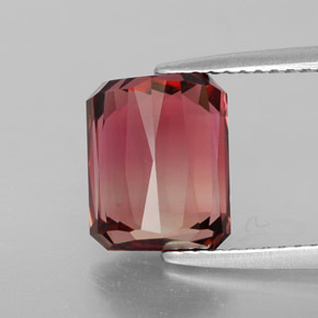 Turmalina bicolor natural 3,90ct, corte esmeralda, VVS