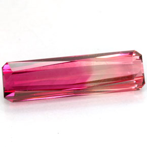 Turmalina bicolor natural 4,28ct, corte esmeralda, VVS-VS