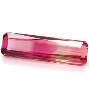 Turmalina bicolor natural 4,28ct, corte esmeralda, VVS-VS