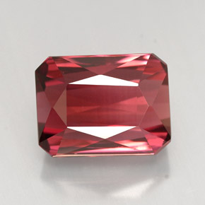 Turmalina vermelho natural 5,01ct, corte esmeralda, VVS