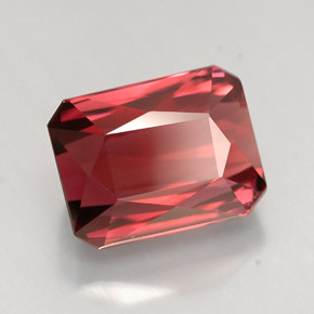 Turmalina vermelho natural 5,01ct, corte esmeralda, VVS