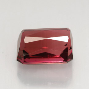 Turmalina vermelho natural 5,01ct, corte esmeralda, VVS