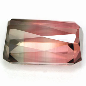 Turmalina multicolorido natural 5,46ct, corte esmeralda, VVS
