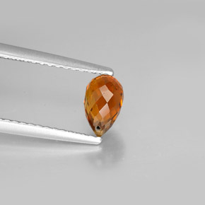 Turmalina ouro natural 0,83ct, briolete, VVS-VS