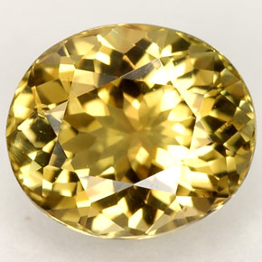 Turmalina amarelo natural 2,25ct, corte oval, VVS