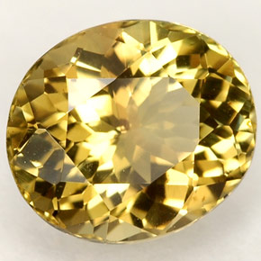 Turmalina amarelo natural 2,25ct, corte oval, VVS