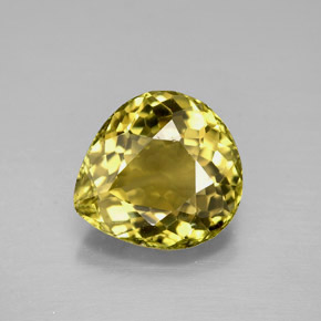 Turmalina amarelo natural 2,59ct, formato de pêra, IF