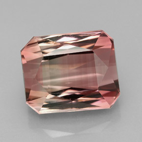 Turmalina bicolor natural 8,55ct, corte esmeralda, IF