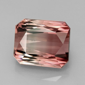Turmalina bicolor natural 8,55ct, corte esmeralda, IF