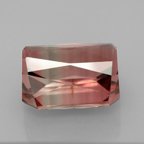 Turmalina bicolor natural 8,55ct, corte esmeralda, IF