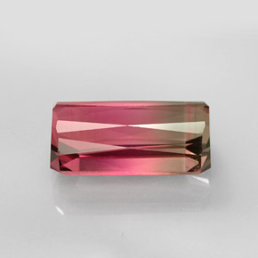 Turmalina bicolor natural 6,44ct, corte esmeralda, VVS