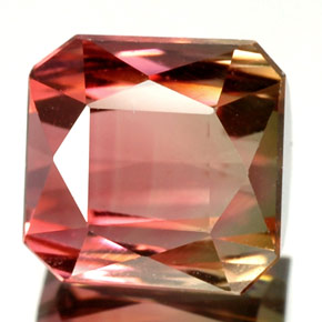Turmalina multicolorido natural 3,88ct, corte esmeralda, VVS-VS