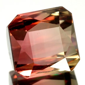 Turmalina multicolorido natural 3,88ct, corte esmeralda, VVS-VS