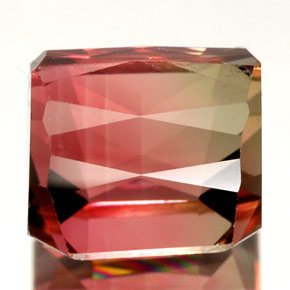 Turmalina multicolorido natural 3,88ct, corte esmeralda, VVS-VS