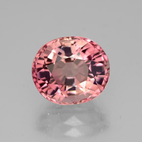 Turmalina rosa natural 3,43ct, corte oval, VVS