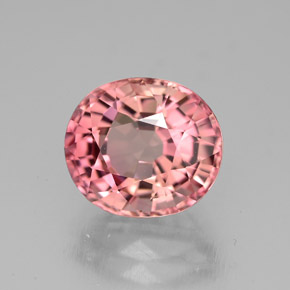 Turmalina rosa natural 3,43ct, corte oval, VVS