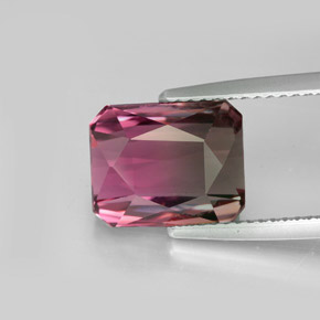 Turmalina bicolor natural 5,27ct, corte esmeralda, VVS