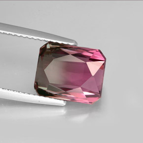 Turmalina bicolor natural 5,27ct, corte esmeralda, VVS