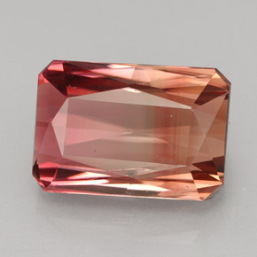 Turmalina bicolor natural 8,91ct, corte esmeralda, VVS