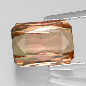 Turmalina multicolorido natural 5,23ct, corte esmeralda, VS