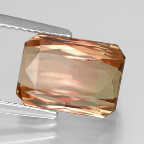 Turmalina multicolorido natural 5,23ct, corte esmeralda, VS