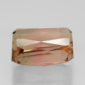 Turmalina multicolorido natural 5,23ct, corte esmeralda, VS