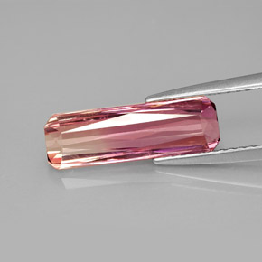 Turmalina rosa natural 2,67ct, corte esmeralda, VS