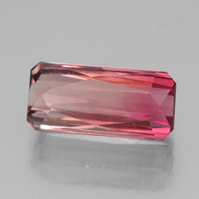 Turmalina rosa natural 3,00ct, corte esmeralda, VS