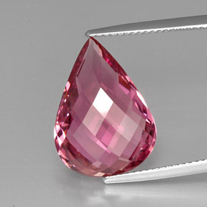 Turmalina rosa natural 9,65ct, formato de pêra, SI