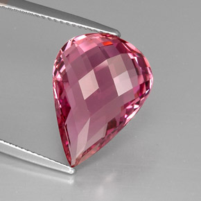 Turmalina rosa natural 9,65ct, formato de pêra, SI