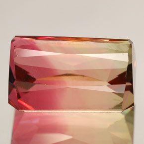 Turmalina multicolorido natural 9,35ct, corte esmeralda, VVS-VS