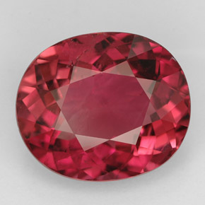 Turmalina vermelho natural 6,90ct, corte oval, VS-SI