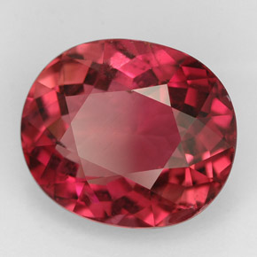 Turmalina vermelho natural 6,90ct, corte oval, VS-SI