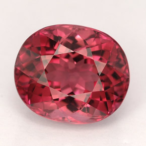 Turmalina vermelho natural 5,16ct, corte oval, VVS