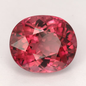 Turmalina vermelho natural 5,16ct, corte oval, VVS
