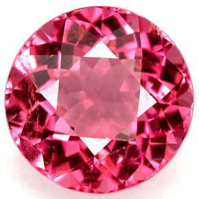 Turmalina rosa natural 4,02ct, corte redondo, VS