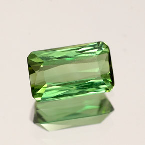 Turmalina verde natural 0,93ct, corte esmeralda, VS