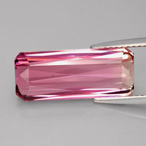 Turmalina rosa natural 5,99ct, corte esmeralda, IF