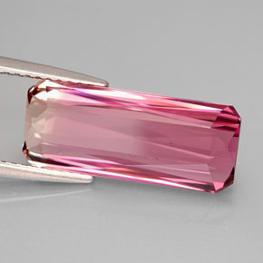 Turmalina rosa natural 5,99ct, corte esmeralda, IF