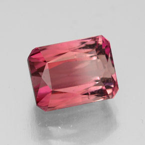 Turmalina rosa natural 3,55ct, corte esmeralda, VS-SI