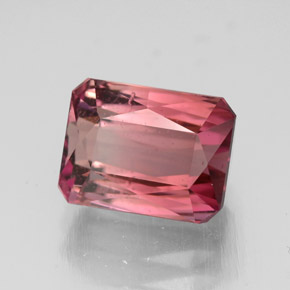 Turmalina rosa natural 3,55ct, corte esmeralda, VS-SI