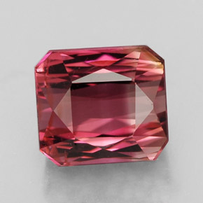 Turmalina multicolorido natural 4,55ct, corte esmeralda, VS