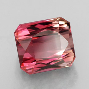 Turmalina multicolorido natural 4,55ct, corte esmeralda, VS
