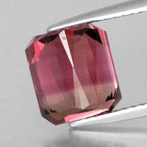 Turmalina multicolorido natural 4,55ct, corte esmeralda, VS
