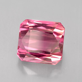 Turmalina rosa natural 3,95ct, corte esmeralda, VVS-VS