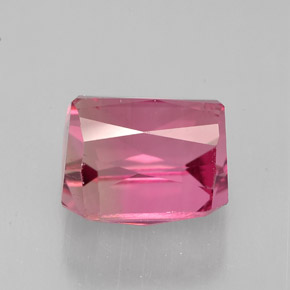Turmalina rosa natural 3,95ct, corte esmeralda, VVS-VS